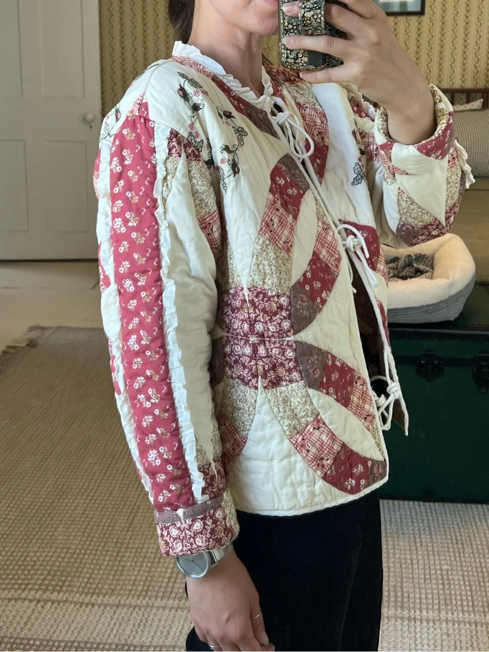 Free People Unbranded Quilted Tie Front Jacket